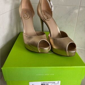 Sam Edelman Gold Leather Women's Heels